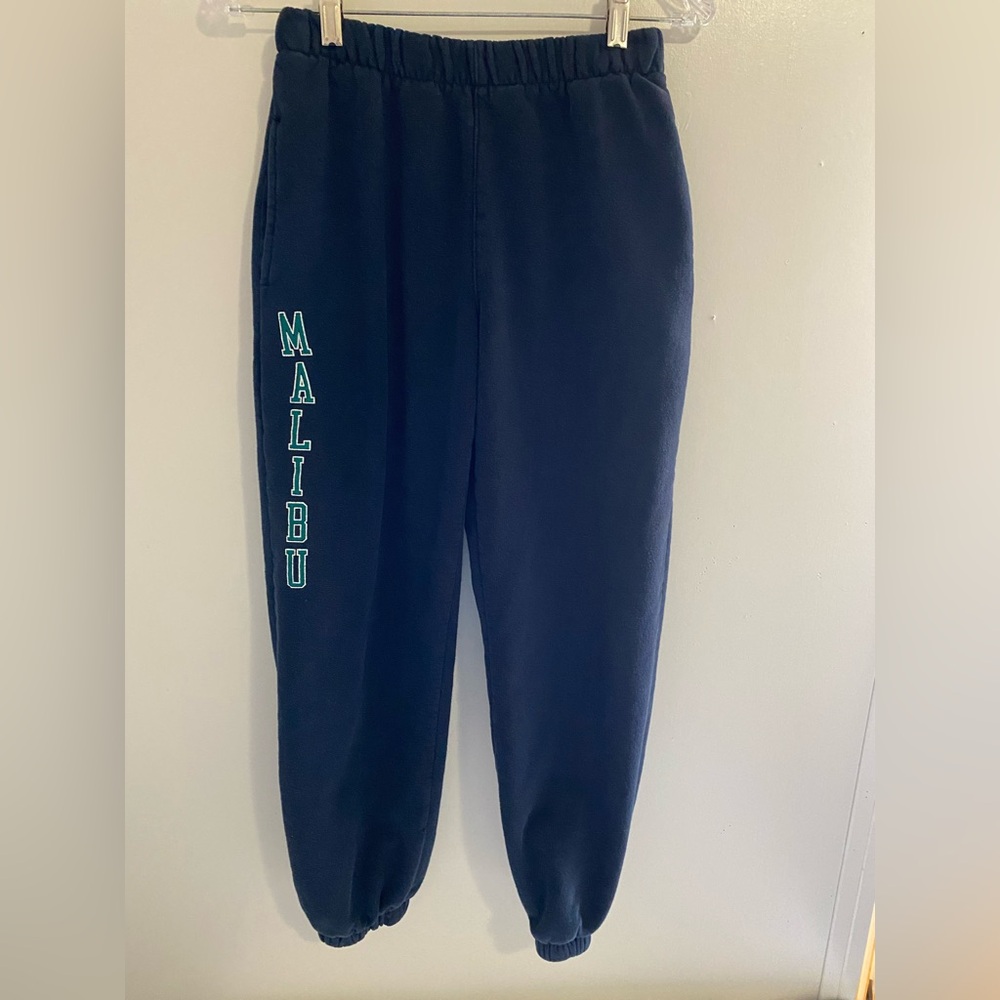 Women’s John Galt Malibu Navy Blue Heavyweight Essential Sweatpants Size OS
